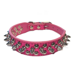 Spiked Studded Leather Dog Collar Rivets Pet Small Large Cat Pit Bull Adjustable