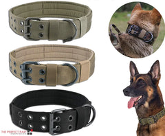 2" Wide Tactical Heavy Duty Nylon Large Dog Collar K9 Military With Metal Buckle