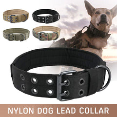 2" Wide Tactical Heavy Duty Nylon Large Dog Collar K9 Military With Metal Buckle