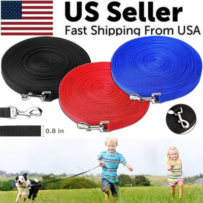 Dog Leash Long Obedience Recall Foot Feet Training Lead 6/15/23/33/50/100 FT